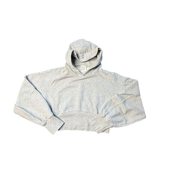 Aerie Offline Ott Fleece Cropped Hoodie Gray Size Large - Picture 4 of 9